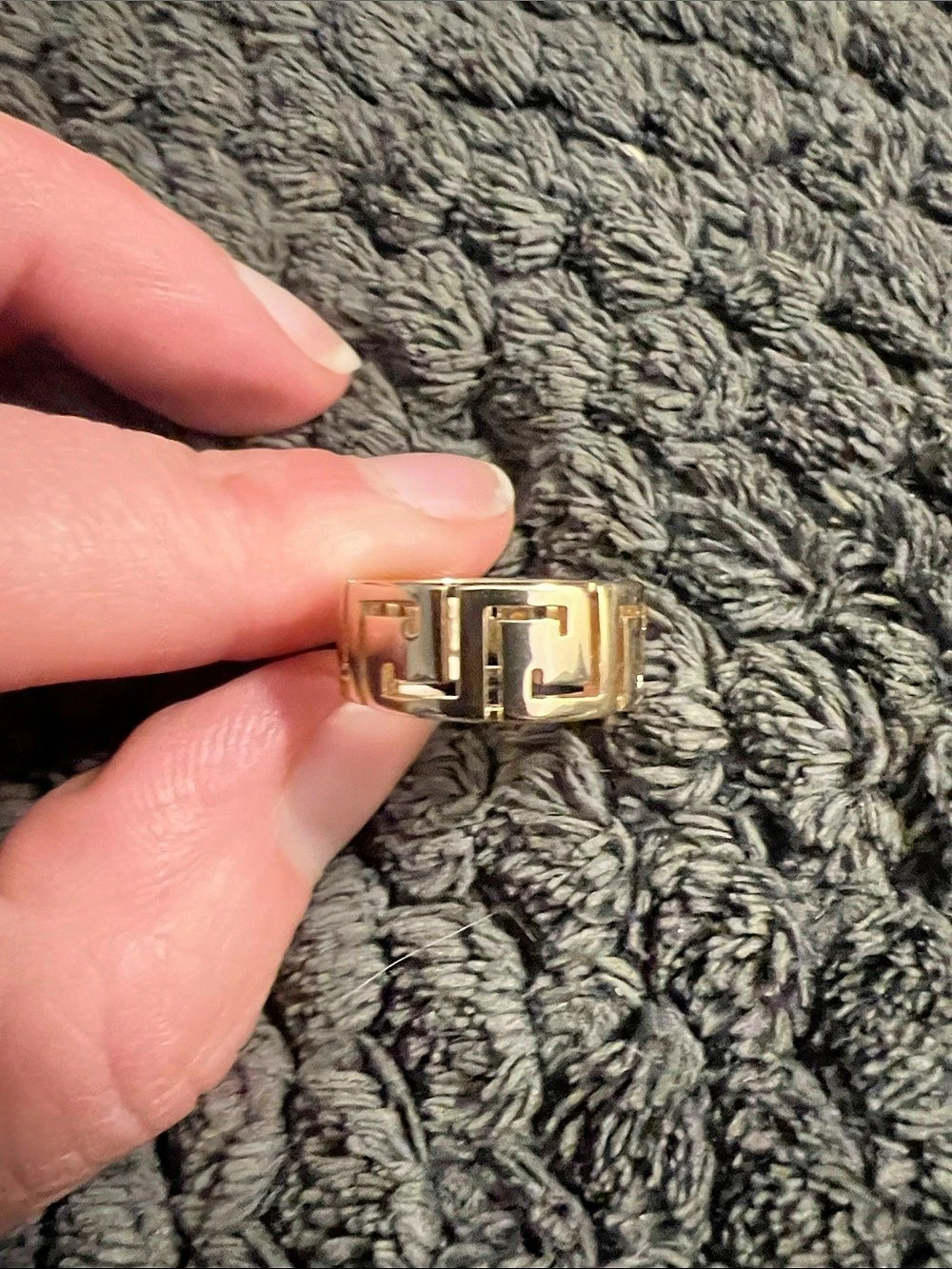 Greek Key Band Ring Gold